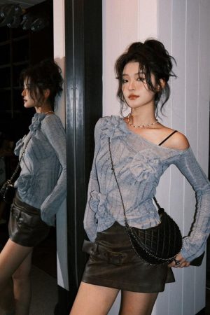 Stylish Work Outfits, Outfit Summer Ideas Ruched Flower Top