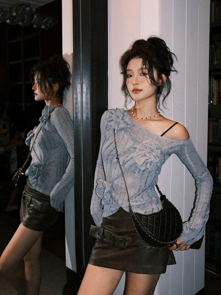 Stylish Work Outfits, Outfit Summer Ideas Ruched Flower Top Stylish Work Outfits, Outfit Summer Ideas Ruched Flower Top