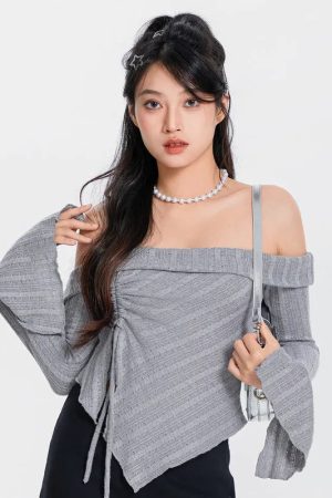 Stylish Work Outfits, Outfit Summer Ideas Ruched Off Shoulder Top