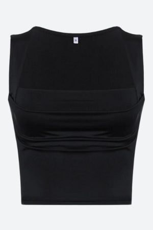 Stylish Work Outfits, Outfit Summer Ideas Ruched Square Neck Tank Top