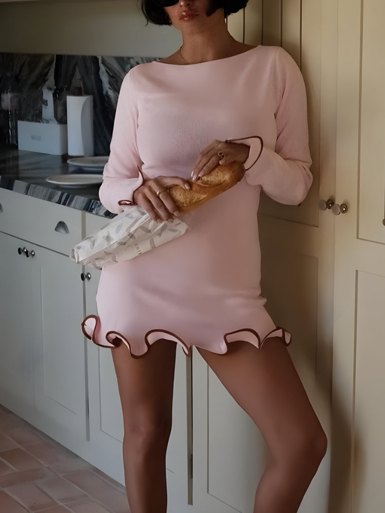 Stylish Work Outfits, Outfit Summer Ideas Ruffled Hem Mini Dress Stylish Work Outfits, Outfit Summer Ideas Ruffled Hem Mini Dress