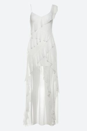 Stylish Work Outfits, Outfit Summer Ideas Ruffled Mullet Mini Dress