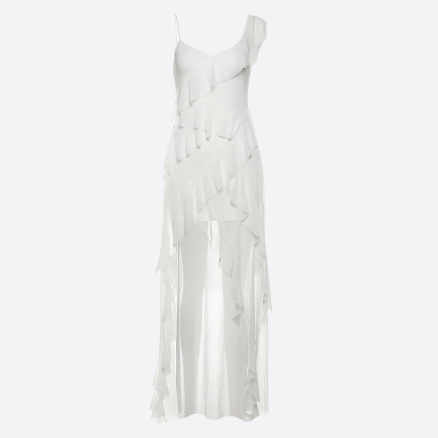 Stylish Work Outfits, Outfit Summer Ideas Ruffled Mullet Mini Dress Stylish Work Outfits, Outfit Summer Ideas Ruffled Mullet Mini Dress