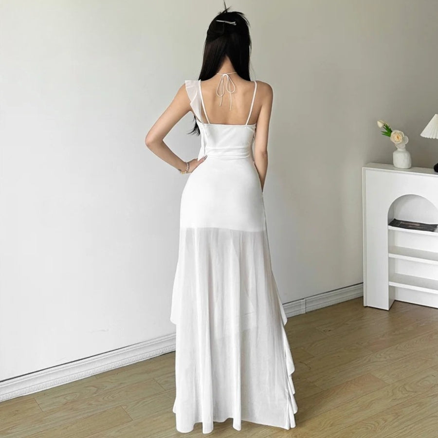 Stylish Work Outfits, Outfit Summer Ideas Ruffled Mullet Mini Dress Stylish Work Outfits, Outfit Summer Ideas Ruffled Mullet Mini Dress