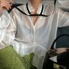 Stylish Work Outfits, Outfit Summer Ideas Ruffled Sheer Blouse
