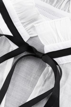 Stylish Work Outfits, Outfit Summer Ideas Ruffled Sheer Blouse