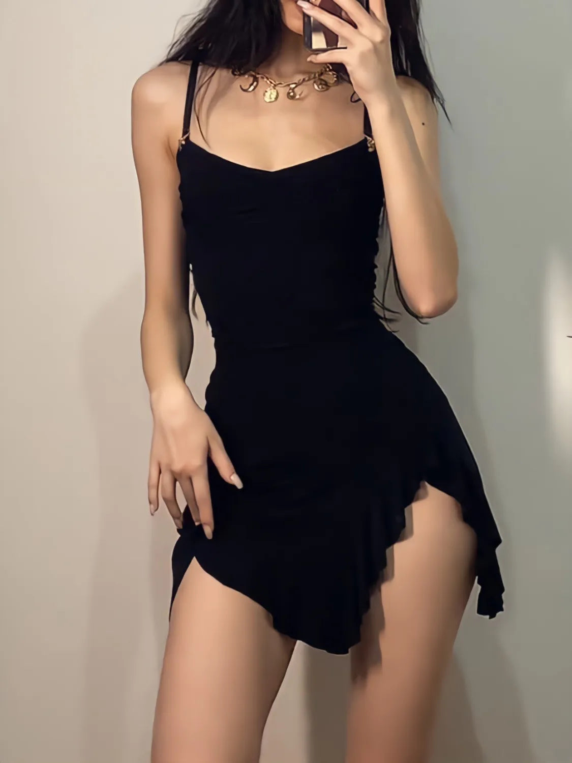 Stylish Work Outfits, Outfit Summer Ideas Ruffled Slit Bodycon Mini Dress Stylish Work Outfits, Outfit Summer Ideas Ruffled Slit Bodycon Mini Dress