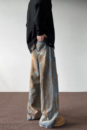 Stylish Work Outfits, Outfit Summer Ideas Rusty Pattern Wide Leg Denim Jeans