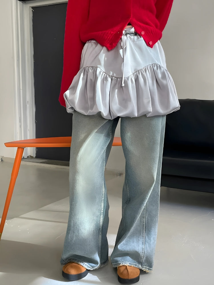 Stylish Work Outfits, Outfit Summer Ideas Satin Bubble Mini Skirt