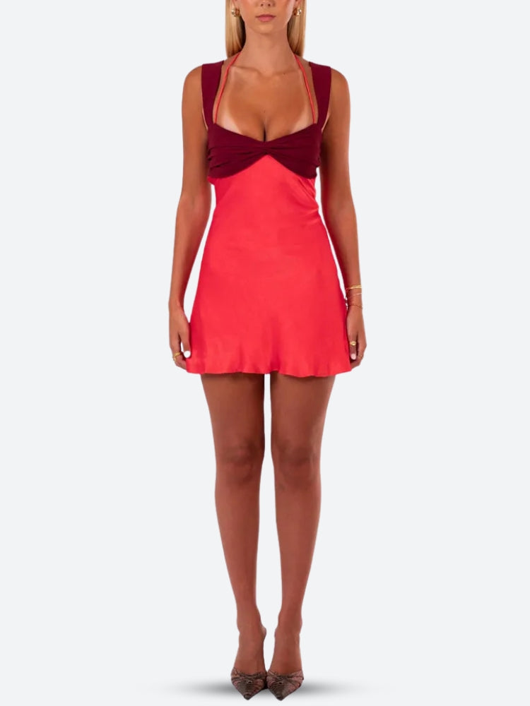 Stylish Work Outfits, Outfit Summer Ideas Satin Lace Up Backless Mini Dress Stylish Work Outfits, Outfit Summer Ideas Satin Lace Up Backless Mini Dress