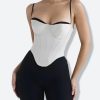 Stylish Work Outfits, Outfit Summer Ideas Satin Zip-Up Layered Corset Top
