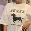 Stylish Work Outfits, Outfit Summer Ideas Sausage Dog Tee