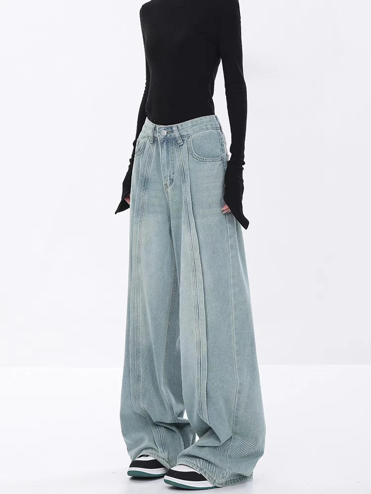 Stylish Work Outfits, Outfit Summer Ideas Seam Line Wide Leg Jeans