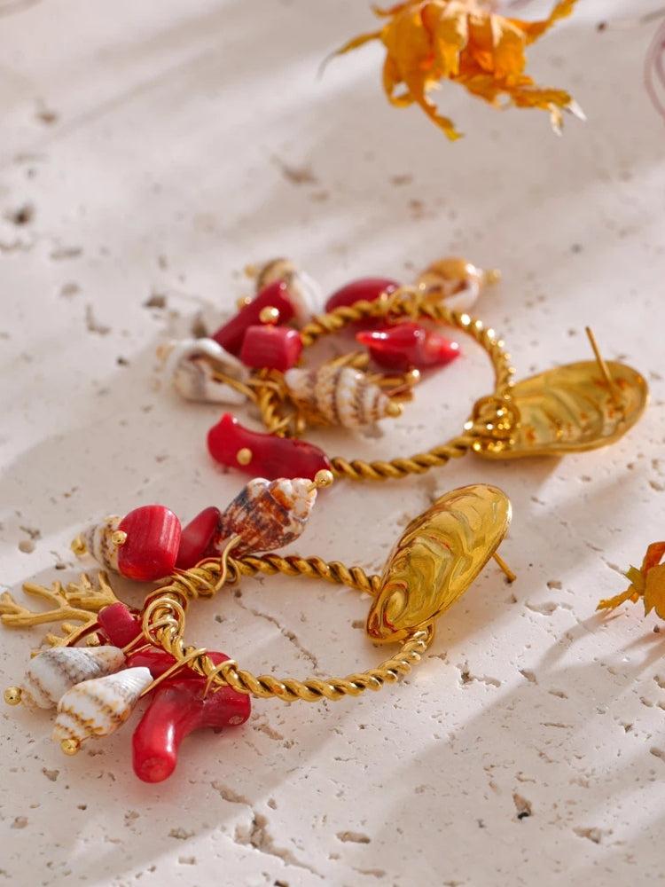 Stylish Work Outfits, Outfit Summer Ideas Seashell Beaded Hoop Earrings Stylish Work Outfits, Outfit Summer Ideas Seashell Beaded Hoop Earrings