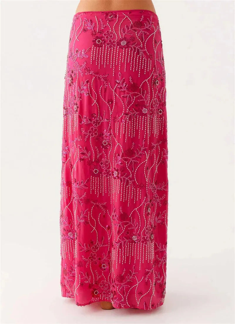 Stylish Work Outfits, Outfit Summer Ideas Sequin Embellished Maxi Skirt Stylish Work Outfits, Outfit Summer Ideas Sequin Embellished Maxi Skirt