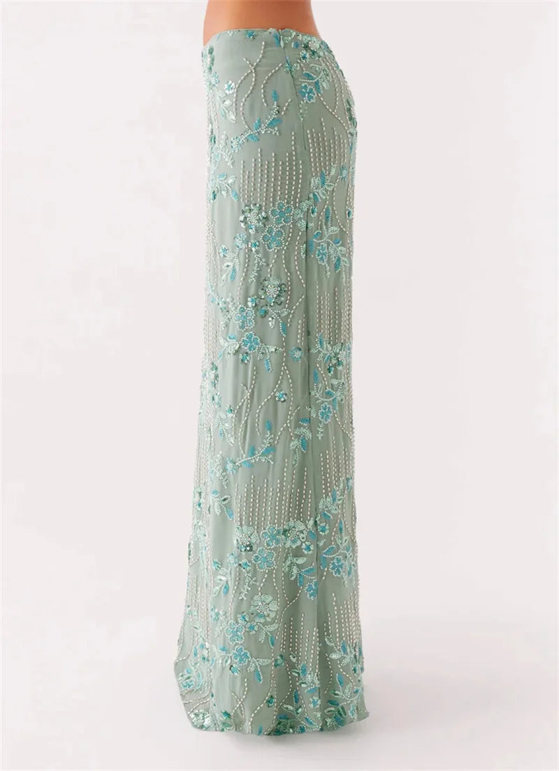 Stylish Work Outfits, Outfit Summer Ideas Sequin Embellished Maxi Skirt Stylish Work Outfits, Outfit Summer Ideas Sequin Embellished Maxi Skirt