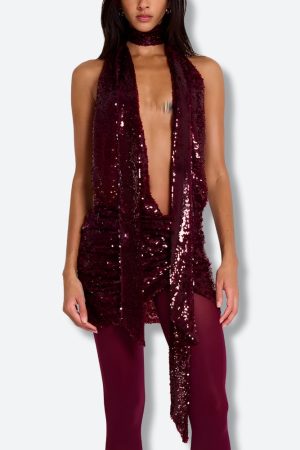 Stylish Work Outfits, Outfit Summer Ideas Sequined Backless Mini Dress