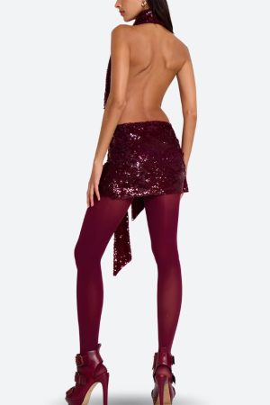 Stylish Work Outfits, Outfit Summer Ideas Sequined Backless Mini Dress