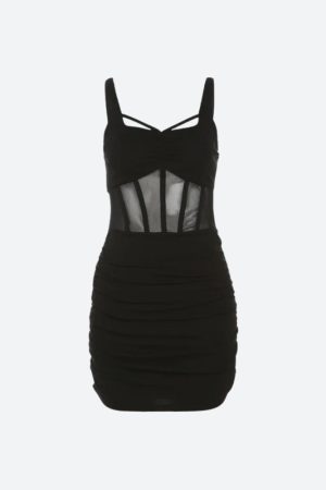 Stylish Work Outfits, Outfit Summer Ideas Sheer Bodice Mini Dress