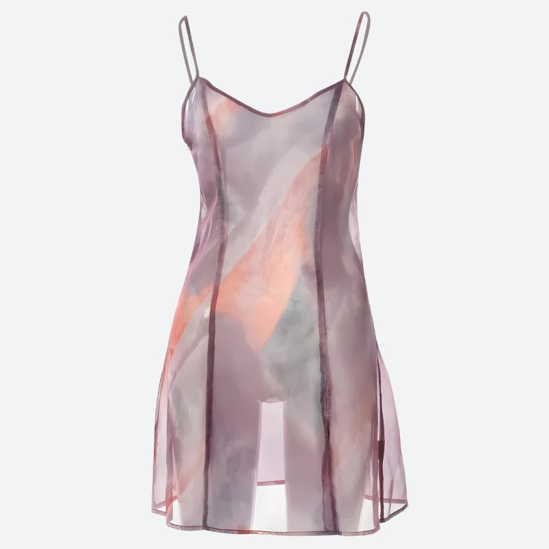 Stylish Work Outfits, Outfit Summer Ideas Sheer Mesh Slit Mini Dress Stylish Work Outfits, Outfit Summer Ideas Sheer Mesh Slit Mini Dress