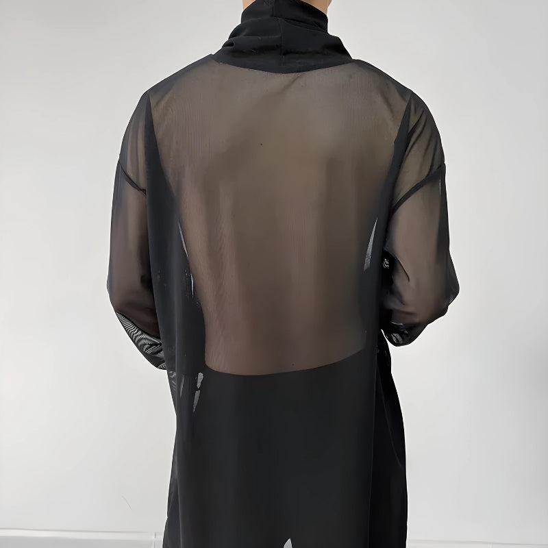 Stylish Work Outfits, Outfit Summer Ideas Sheer Mesh Turtle Neck Top Stylish Work Outfits, Outfit Summer Ideas Sheer Mesh Turtle Neck Top