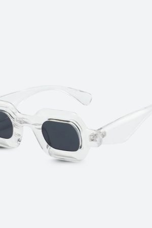 Stylish Work Outfits, Outfit Summer Ideas Sheer Rectangle Sunglasses