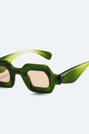 Stylish Work Outfits, Outfit Summer Ideas Sheer Rectangle Sunglasses