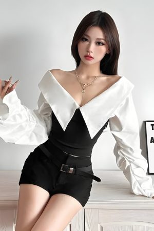Stylish Work Outfits, Outfit Summer Ideas Shirt Corset Top