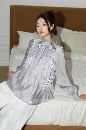 Stylish Work Outfits, Outfit Summer Ideas Silk Neck Tie Top