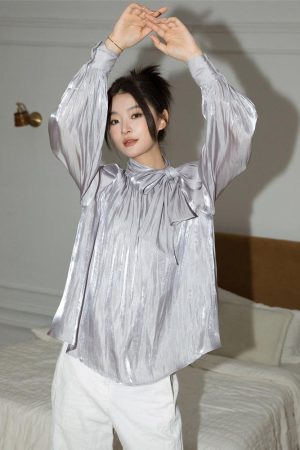 Stylish Work Outfits, Outfit Summer Ideas Silk Neck Tie Top