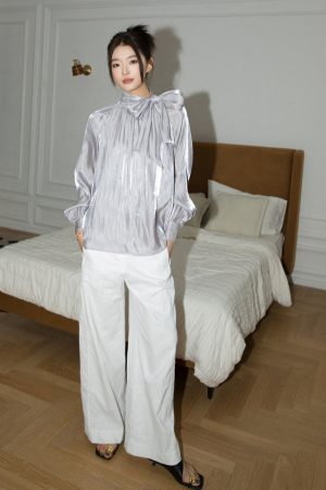 Stylish Work Outfits, Outfit Summer Ideas Silk Neck Tie Top