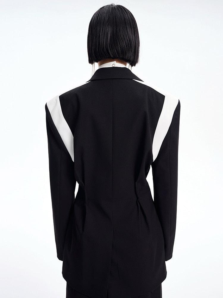 Stylish Work Outfits, Outfit Summer Ideas Single Button Color Block Blazer Stylish Work Outfits, Outfit Summer Ideas Single Button Color Block Blazer