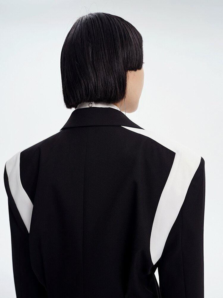 Stylish Work Outfits, Outfit Summer Ideas Single Button Color Block Blazer Stylish Work Outfits, Outfit Summer Ideas Single Button Color Block Blazer