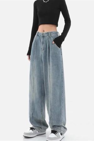 Stylish Work Outfits, Outfit Summer Ideas Skater Pleated Baggy Jeans
