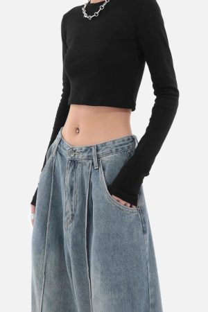 Stylish Work Outfits, Outfit Summer Ideas Skater Pleated Baggy Jeans
