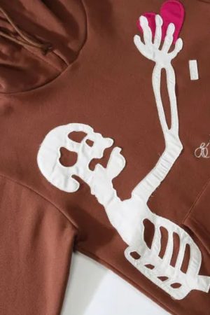 Stylish Work Outfits, Outfit Summer Ideas Skeleton Patch Hoodie