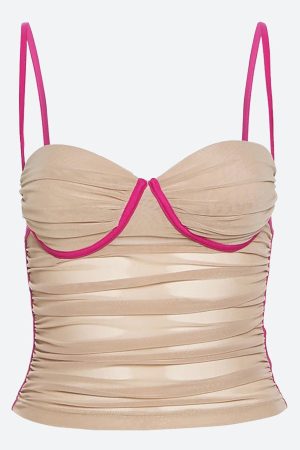 Stylish Work Outfits, Outfit Summer Ideas Skin Colored Mesh Top