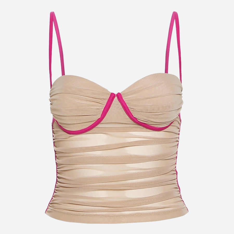 Stylish Work Outfits, Outfit Summer Ideas Skin Colored Mesh Top Stylish Work Outfits, Outfit Summer Ideas Skin Colored Mesh Top