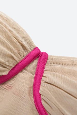 Stylish Work Outfits, Outfit Summer Ideas Skin Colored Mesh Top