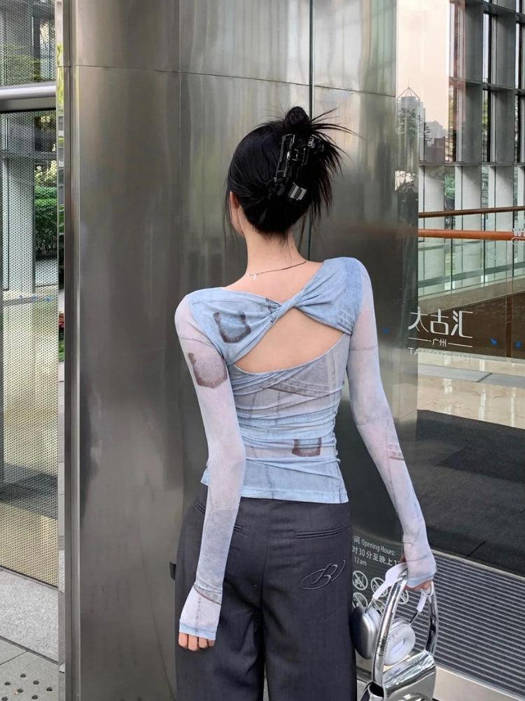 Stylish Work Outfits, Outfit Summer Ideas Sky Cut Out Ruched Top Stylish Work Outfits, Outfit Summer Ideas Sky Cut Out Ruched Top