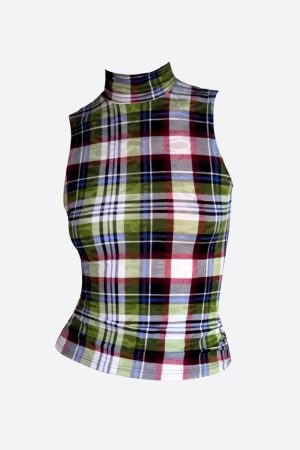 Stylish Work Outfits, Outfit Summer Ideas Sleeveless Plaid Top