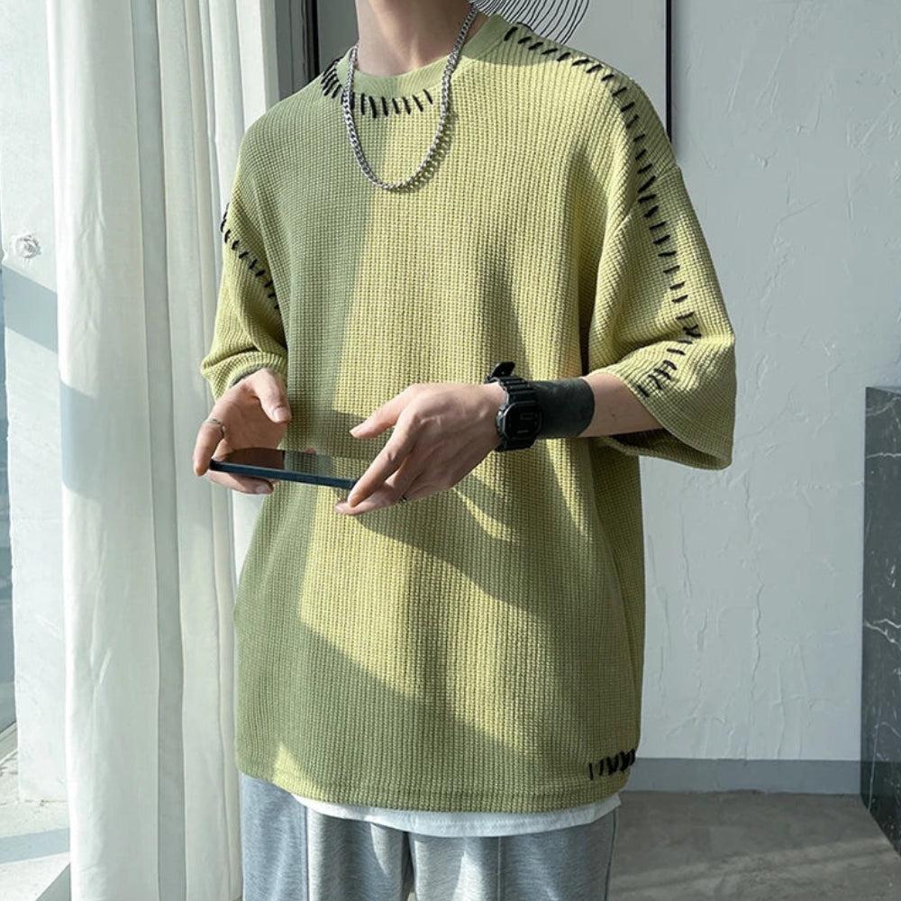 Stylish Work Outfits, Outfit Summer Ideas Soft Boy Contrast Stitch Tee Stylish Work Outfits, Outfit Summer Ideas Soft Boy Contrast Stitch Tee