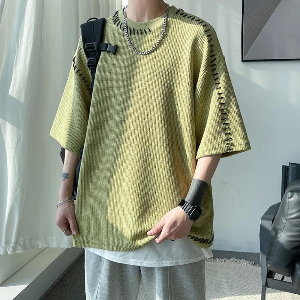 Stylish Work Outfits, Outfit Summer Ideas Soft Boy Contrast Stitch Tee Stylish Work Outfits, Outfit Summer Ideas Soft Boy Contrast Stitch Tee