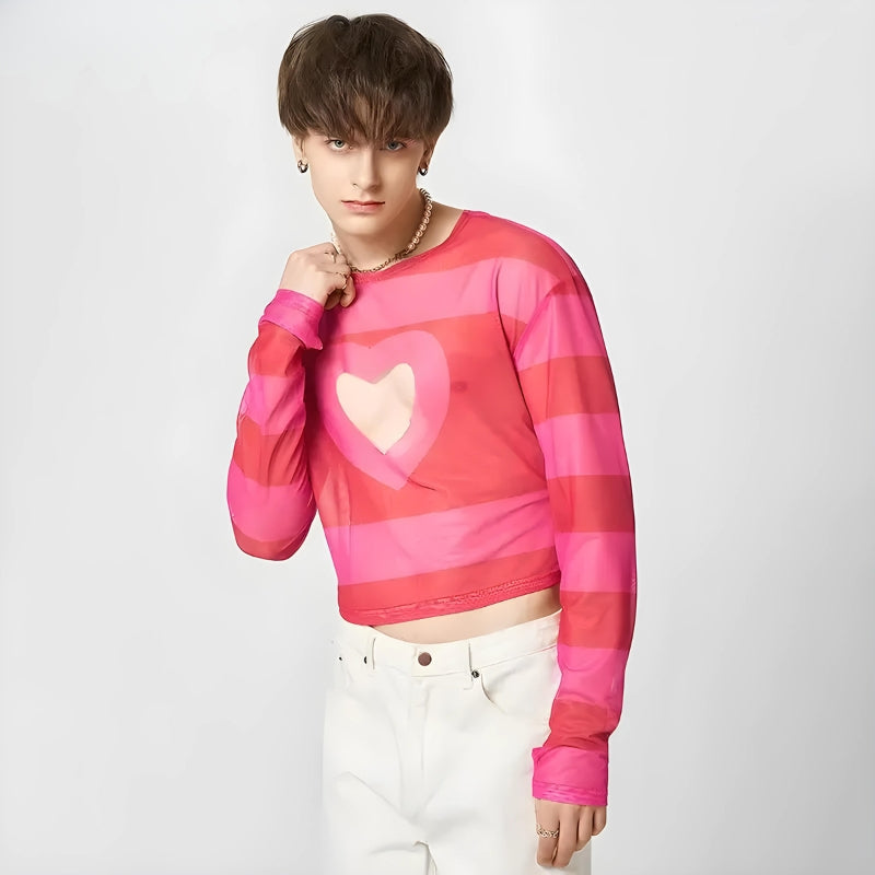 Stylish Work Outfits, Outfit Summer Ideas Soft Boy Heart Cut Out Crop Top Stylish Work Outfits, Outfit Summer Ideas Soft Boy Heart Cut Out Crop Top