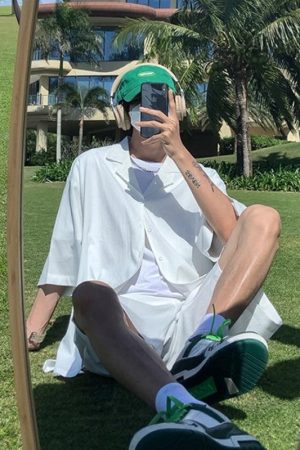 Stylish Work Outfits, Outfit Summer Ideas Soft Boy Shirt and Shorts Two Piece Set