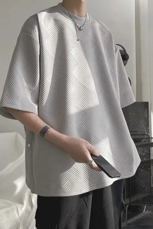 Stylish Work Outfits, Outfit Summer Ideas Soft Boy Snap Button Up Tee