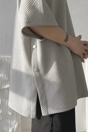 Stylish Work Outfits, Outfit Summer Ideas Soft Boy Snap Button Up Tee