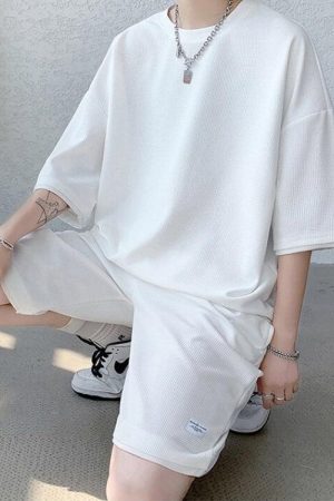 Stylish Work Outfits, Outfit Summer Ideas Soft Boy Sweatshirt & Sweatshorts Two Piece Set