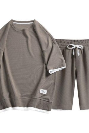 Stylish Work Outfits, Outfit Summer Ideas Soft Boy Sweatshirt & Sweatshorts Two Piece Set