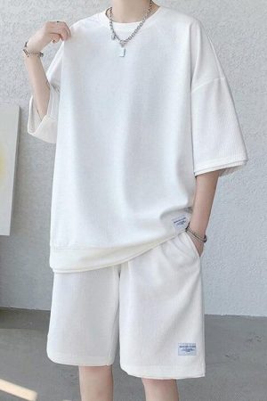 Stylish Work Outfits, Outfit Summer Ideas Soft Boy Sweatshirt & Sweatshorts Two Piece Set